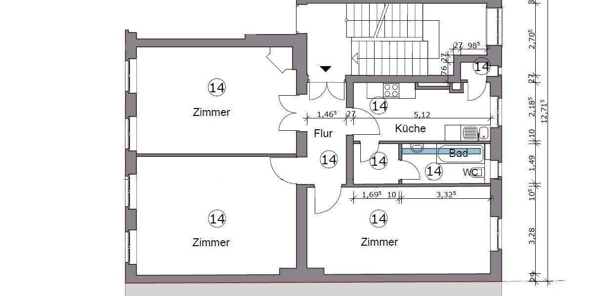 Etagenwohnung Berlin Kreuzberg - 3 Zimmer, 97 m&sup2;, 560.000&euro; | Angebot:25702987