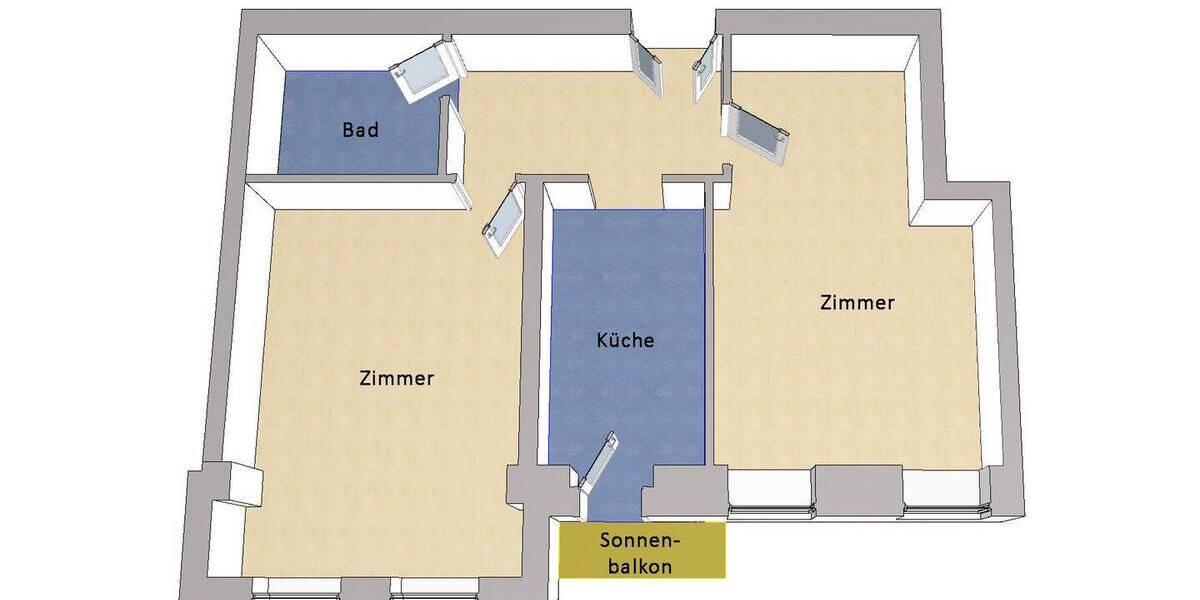 Etagenwohnung Berlin Friedrichshain - 2 Zimmer, 62 m&sup2;, 559.000&euro; | Angebot:26672038