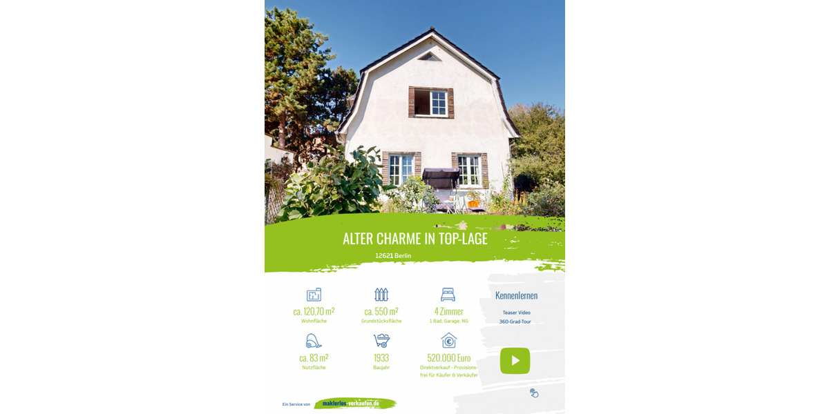 Einfamilienhaus Berlin Kaulsdorf - 4 Zimmer, 120 m&sup2;, 520.000&euro; | Angebot:26345205