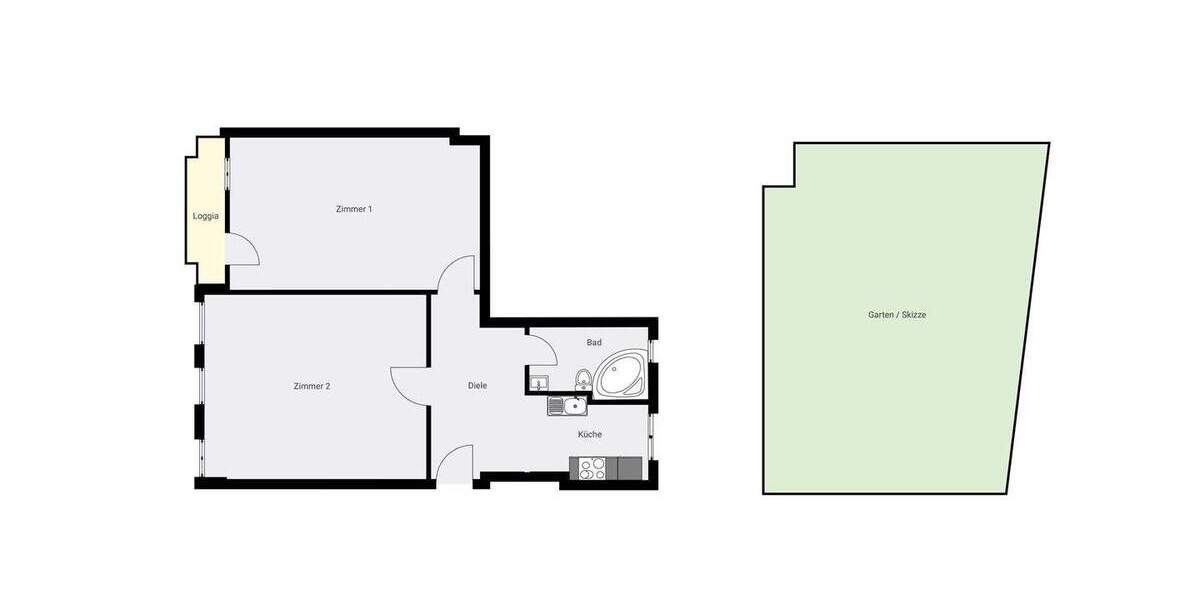 Gartenwohnung im Altbau - bezugsfrei, charmant und vielseitig nutzbar 2 zimmer