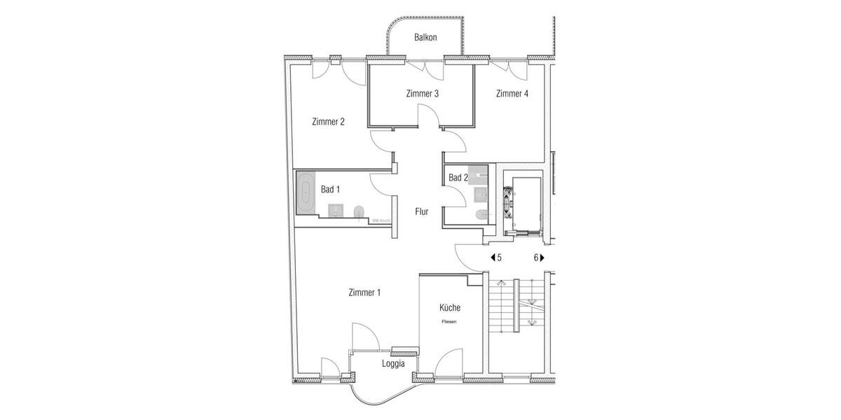 Etagenwohnung Berlin Rummelsburg - 4 Zimmer, 101 m&sup2;, 2.150&euro; | Angebot:25406000