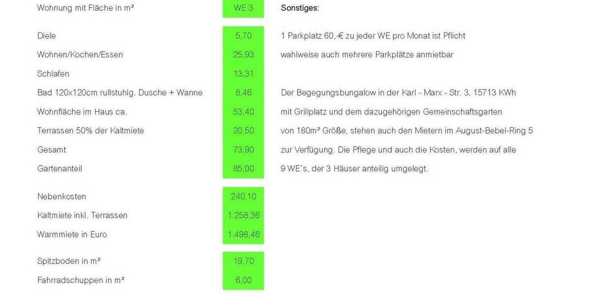 Etagenwohnung Königs Wusterhausen Niederlehme - 2 Zimmer, 73 m&sup2;, 1.258&euro; | Angebot:26306901
