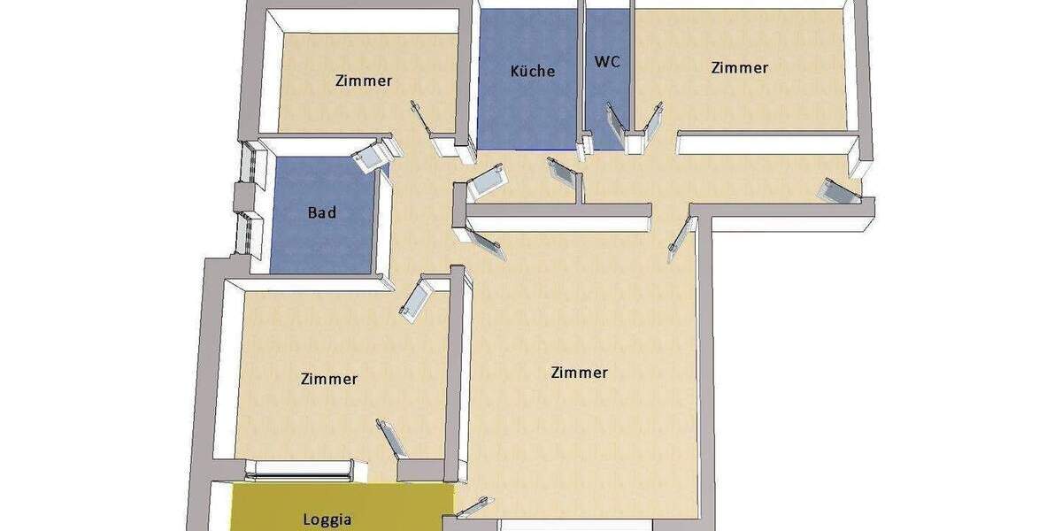 Etagenwohnung Berlin Lichtenrade - 4 Zimmer, 112 m&sup2;, 399.000&euro; | Angebot:24332966