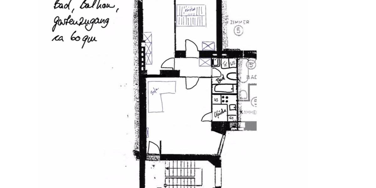 Erdgeschoßwohnung Berlin Charlottenburg-Wilmersdorf - 3 Zimmer, 63 m&sup2;, 1.000&euro; | Angebot:26679520
