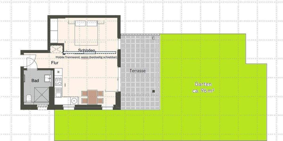Etagenwohnung Berlin Nikolassee - 2 Zimmer, 58 m&sup2;, 419.000&euro; | Angebot:25669686
