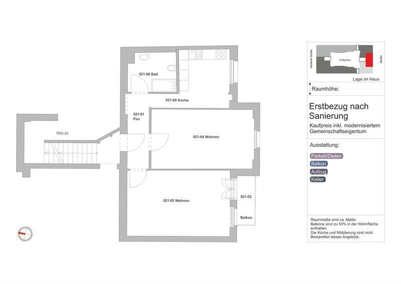 Etagenwohnung Berlin Wilmersdorf - 2 Zimmer, 67 m&sup2;, 560.000&euro; | Angebot:26119393