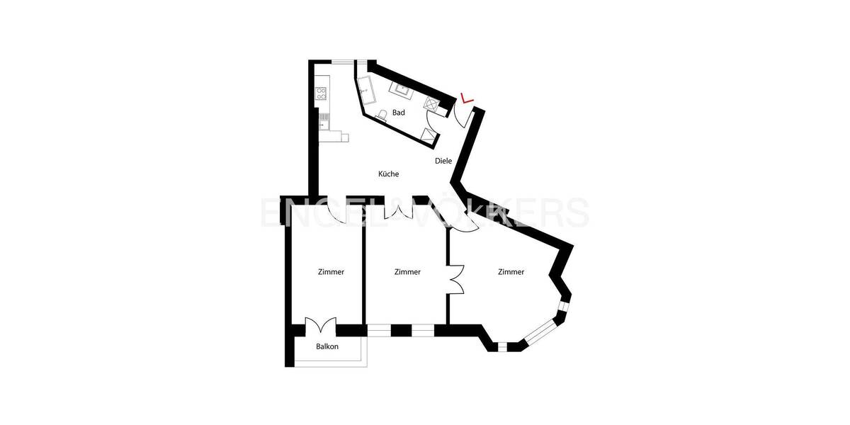 Etagenwohnung Berlin Friedrichshain - 3 Zimmer, 97 m&sup2;, 699.000&euro; | Angebot:26018500