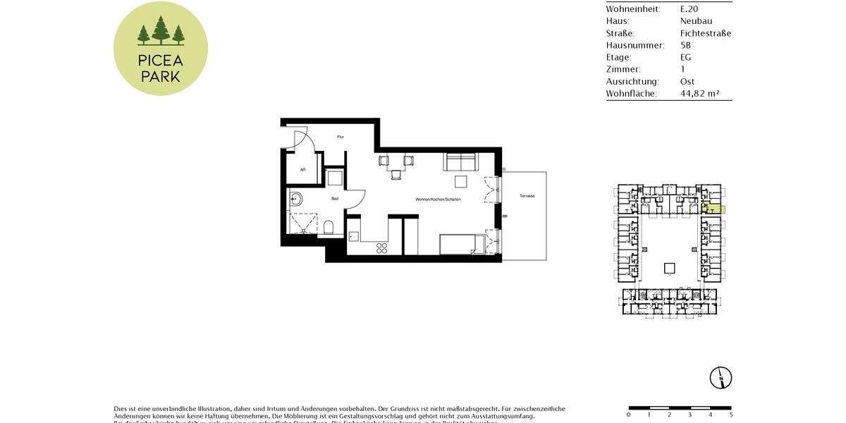 Erdgeschoßwohnung Ludwigsfelde - 1 Zimmer, 45 m&sup2;, 680&euro; | Angebot:24121695