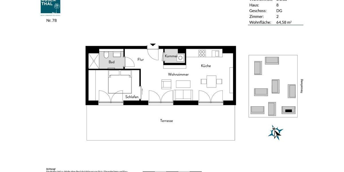 Dachgeschoßwohnung Berlin Pankow - 2 Zimmer, 66 m&sup2;, 990&euro; | Angebot:25975739