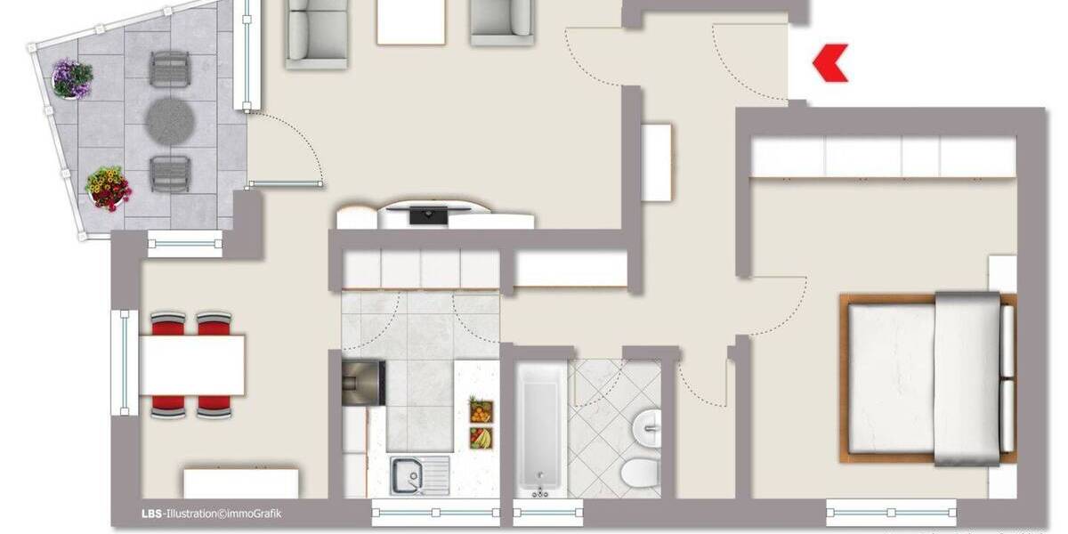 Etagenwohnung Berlin Mariendorf - 2 Zimmer, 61 m&sup2;, 149.000&euro; | Angebot:26557125