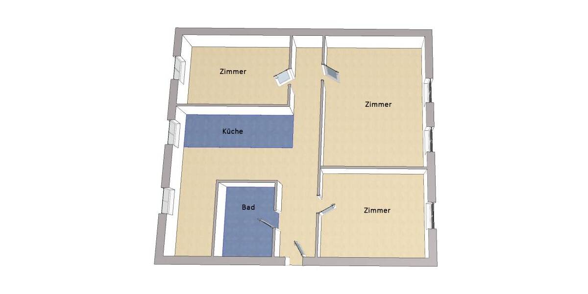 Etagenwohnung Berlin Charlottenburg - 3 Zimmer, 89 m&sup2;, 639.000&euro; | Angebot:26015003