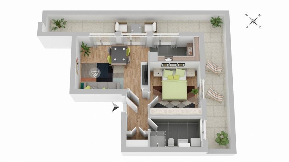 Dachgeschoßwohnung Berlin Treptow-Köpenick - 2 Zimmer, 57 m&sup2;, 1.249&euro; | Angebot:23089677