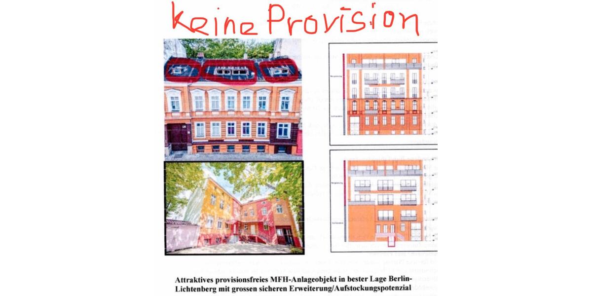 Mehrfamilienhaus, Wohnhaus Berlin Lichtenberg - 11 Zimmer, 673 m&sup2;, 1.800.000&euro; | Angebot:26414432