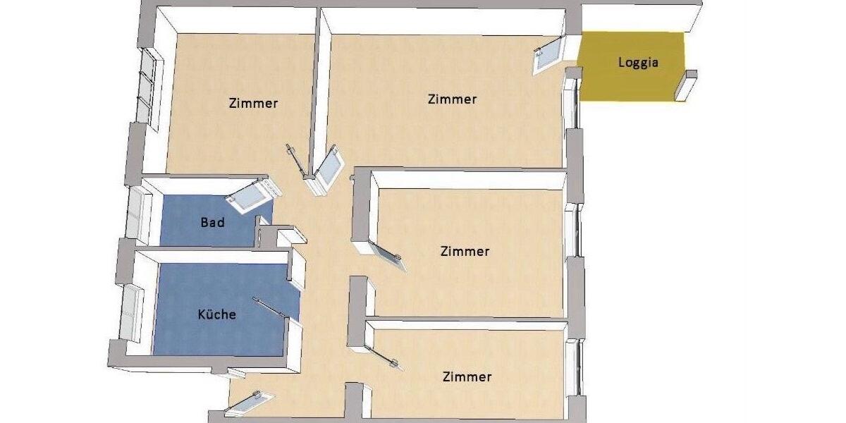Etagenwohnung Berlin Steglitz-Zehlendorf - 4 Zimmer, 89 m&sup2;, 550.000&euro; | Angebot:26597568