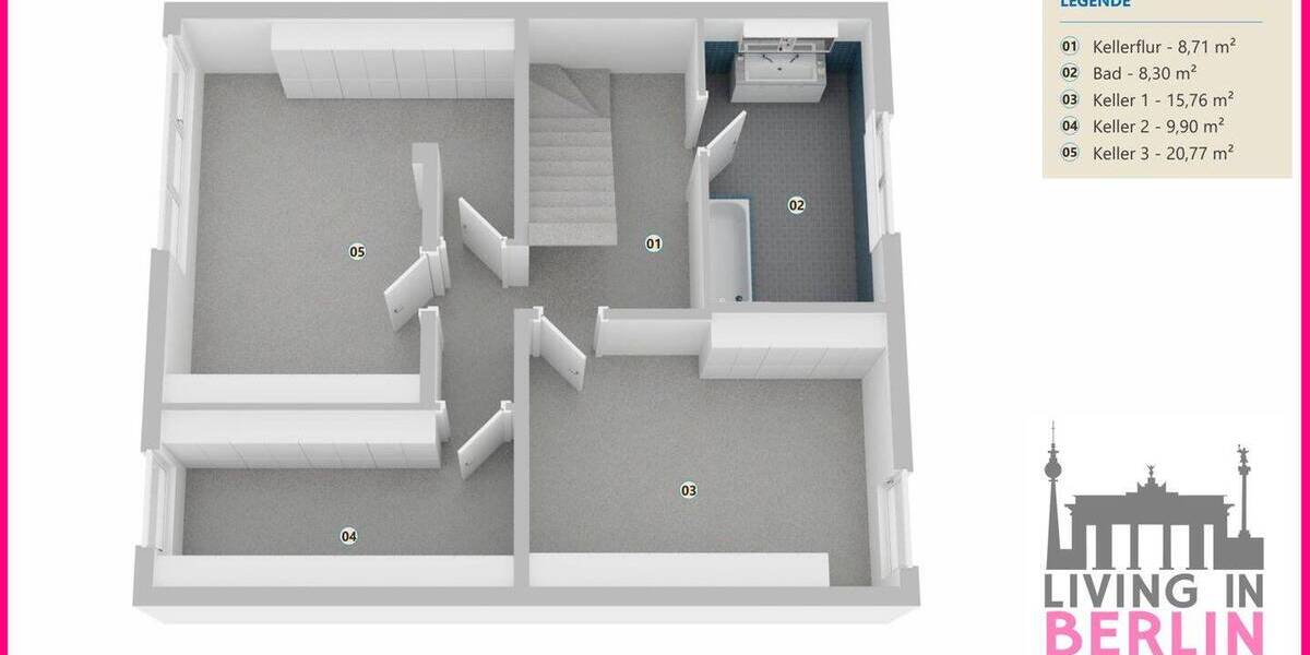 Etagenwohnung Berlin Nikolassee - 2 Zimmer, 66 m&sup2;, 349.000&euro; | Angebot:23887659