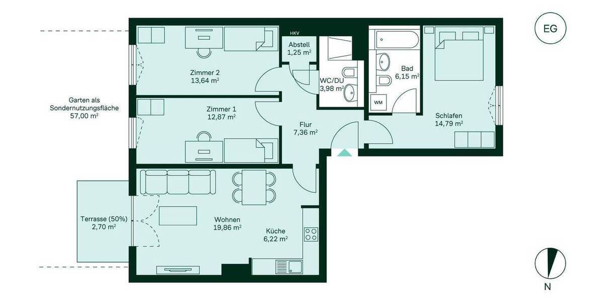 Etagenwohnung Berlin Lichtenrade - 4 Zimmer, 89 m&sup2;, 509.900&euro; | Angebot:26816133