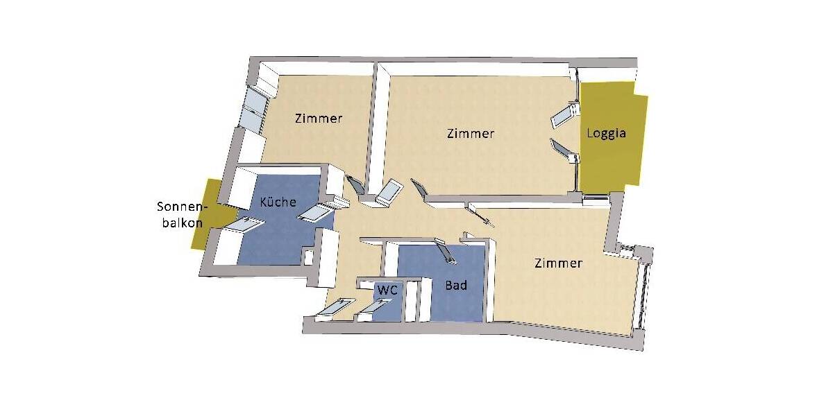 Etagenwohnung Berlin Adlershof - 3 Zimmer, 90 m&sup2;, 589.000&euro; | Angebot:26512545