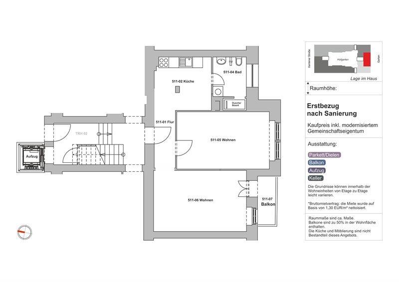 Etagenwohnung Berlin Wilmersdorf - 2 Zimmer, 65 m&sup2;, 540.000&euro; | Angebot:26029684