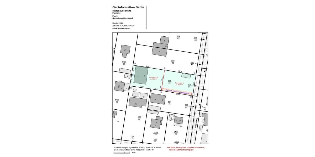 Grundstück Berlin Bohnsdorf - 199.000&euro; | Angebot:22616030