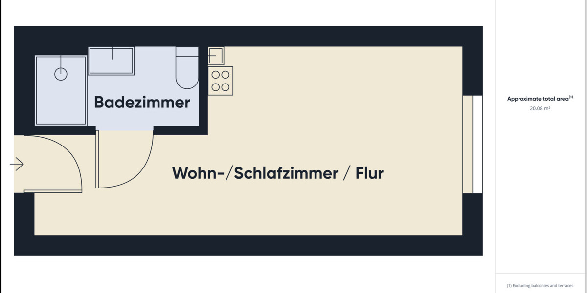 Etagenwohnung Potsdam Bornstedter Feld - 1 Zimmer, 20 m&sup2;, 604&euro; | Angebot:24271564