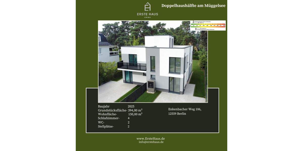 A+, Doppelhaushälfte mit großer Dachterrasse, 150 m², 4 SZ, 2 Bäder, Garten, provisionsfrei 5 zimmer