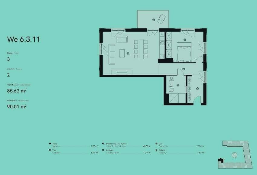 Etagenwohnung Berlin Friedrichshain - 2 Zimmer, 85 m&sup2;, 781.241&euro; | Angebot:25751434