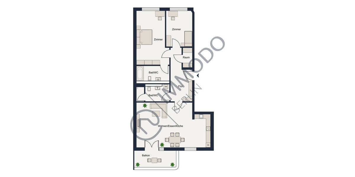 Etagenwohnung Berlin Plänterwald - 3 Zimmer, 95 m&sup2;, 549.000&euro; | Angebot:26491502