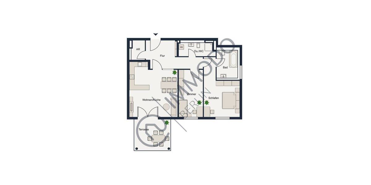 Terrassenwohnung Berlin Lichterfelde - 3 Zimmer, 83 m&sup2;, 685.000&euro; | Angebot:26588346