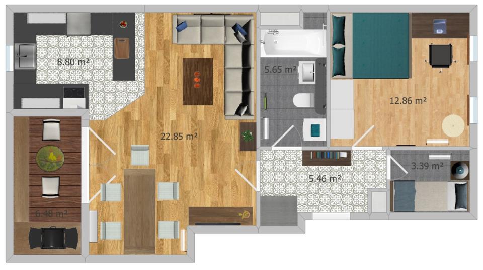 Dachgeschoßwohnung Berlin Friedrichshain-Kreuzberg - 2.5 Zimmer, 55 m&sup2;, 409.000&euro; | Angebot:26604882