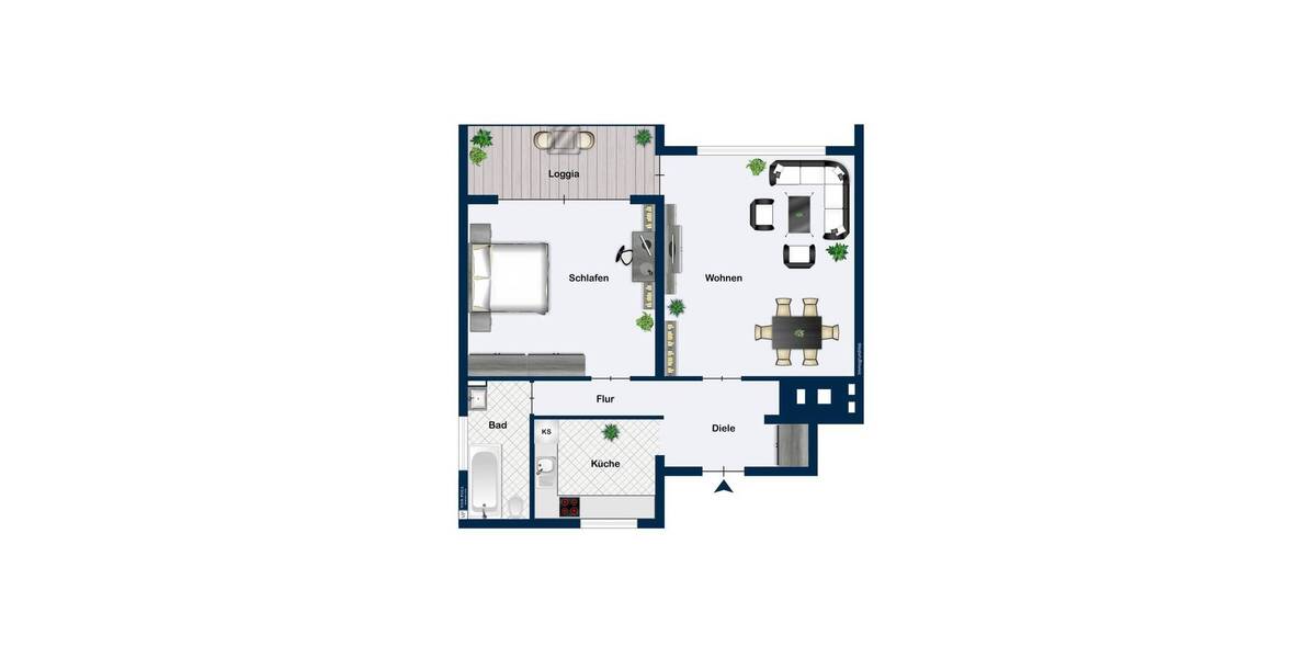 Etagenwohnung Berlin Lichterfelde - 2 Zimmer, 58 m&sup2;, 189.000&euro; | Angebot:25741198