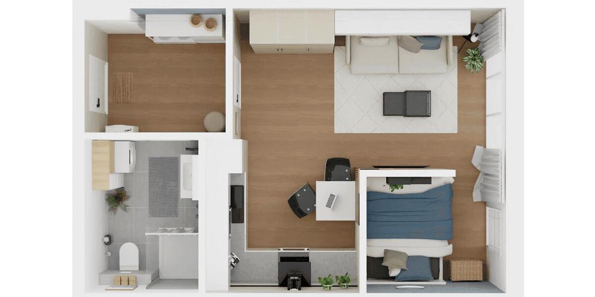 Erdgeschoßwohnung Berlin Treptow-Köpenick - 1 Zimmer, 39 m&sup2;, 999&euro; | Angebot:22987355
