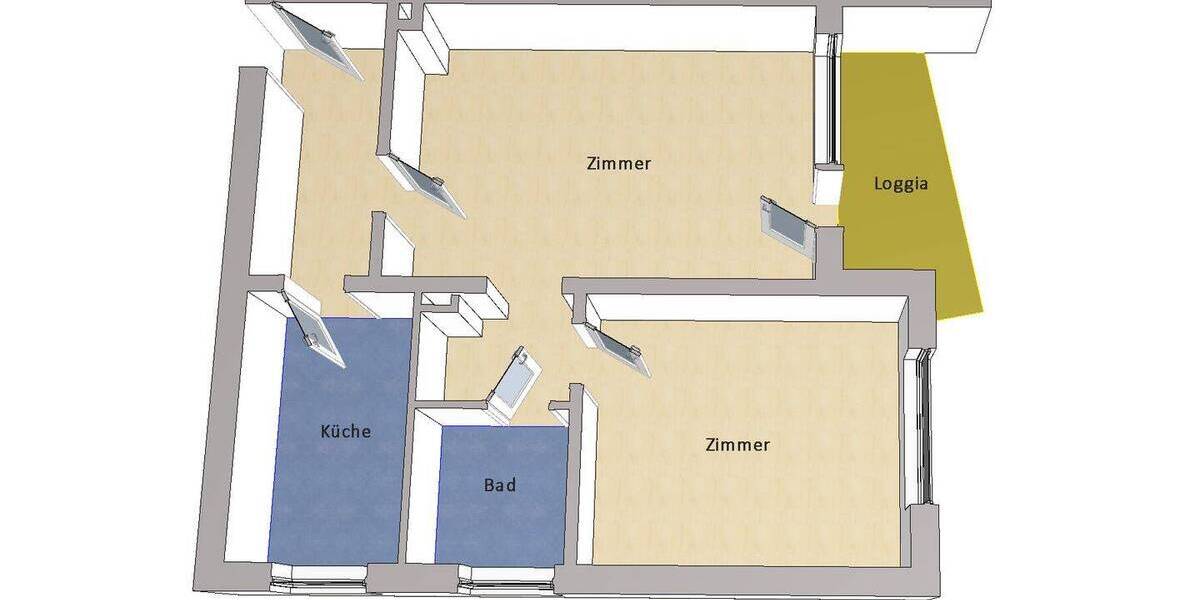 Etagenwohnung Berlin Reinickendorf - 2 Zimmer, 60 m&sup2;, 279.000&euro; | Angebot:26672080