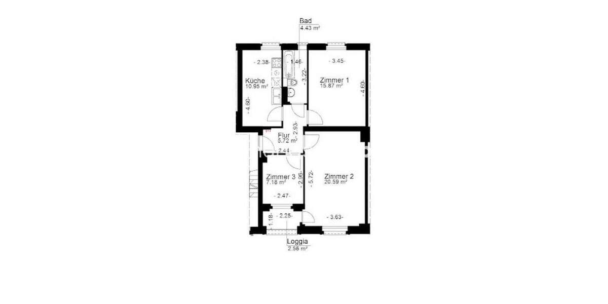 Etagenwohnung Berlin Wedding - 3 Zimmer, 67 m&sup2;, 650&euro; | Angebot:26042496