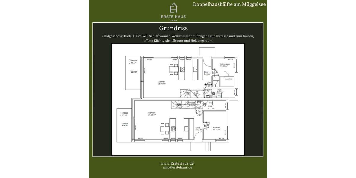 A+, Doppelhaushälfte mit großer Dachterrasse, 150 m², 4 SZ, 2 Bäder, Garten, provisionsfrei 5 zimmer
