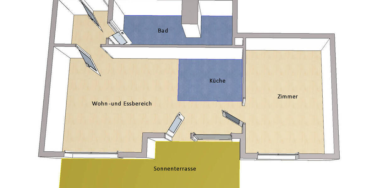Etagenwohnung Berlin / Oberschöneweide Oberschöneweide - 2 Zimmer, 53 m&sup2;, 395.000&euro; | Angebot:26499053