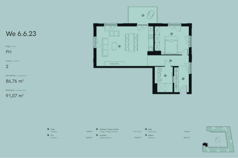 Etagenwohnung Berlin Friedrichshain - 3 Zimmer, 86 m&sup2;, 887.869&euro; | Angebot:25807677