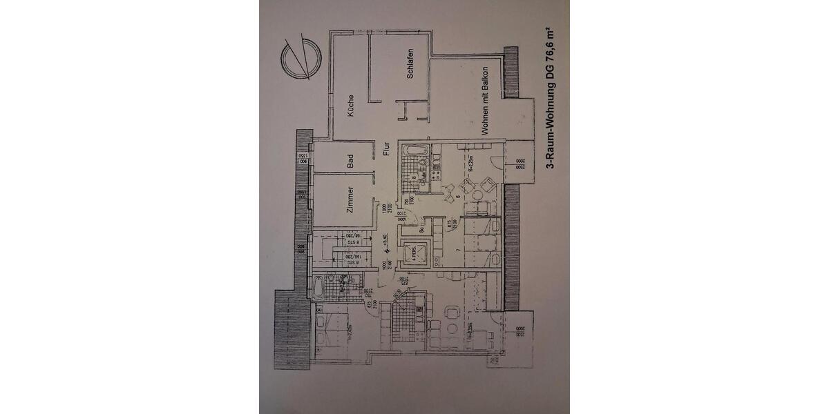 Dachgeschoßwohnung Berlin Marzahn-Hellersdorf - 3 Zimmer, 76 m&sup2;, 1.234&euro; | Angebot:26676834
