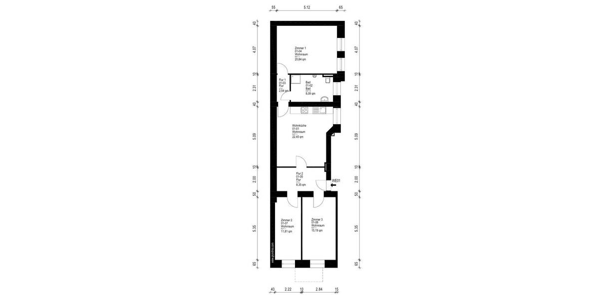 Etagenwohnung Berlin Prenzlauer Berg - 4 Zimmer, 90 m&sup2;, 435.000&euro; | Angebot:26609262