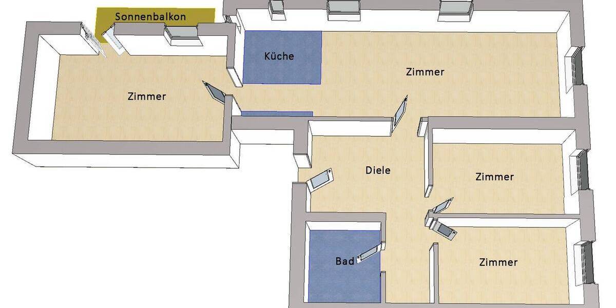 Etagenwohnung Berlin Spandau - 4 Zimmer, 127 m&sup2;, 475.000&euro; | Angebot:26804655