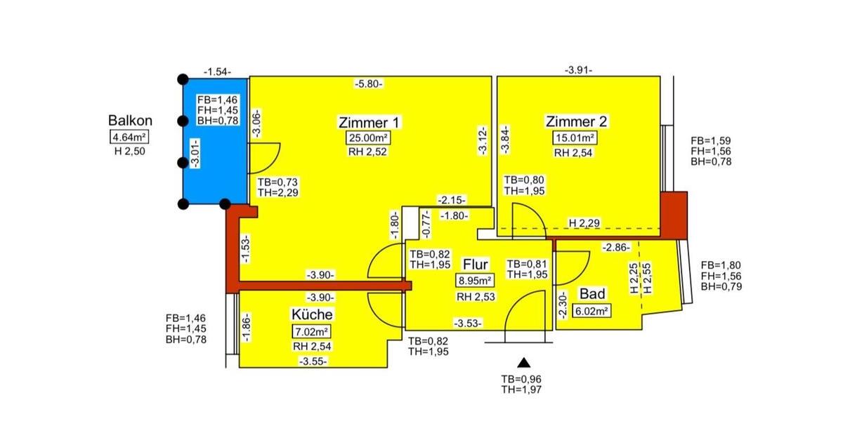 Etagenwohnung Berlin Reinickendorf - 2 Zimmer, 64 m&sup2;, 1.380&euro; | Angebot:26621043