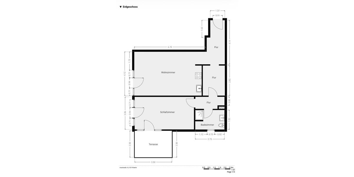 Terrassenwohnung Berlin Mitte - 2 Zimmer, 68 m&sup2;, 1.590&euro; | Angebot:26122561