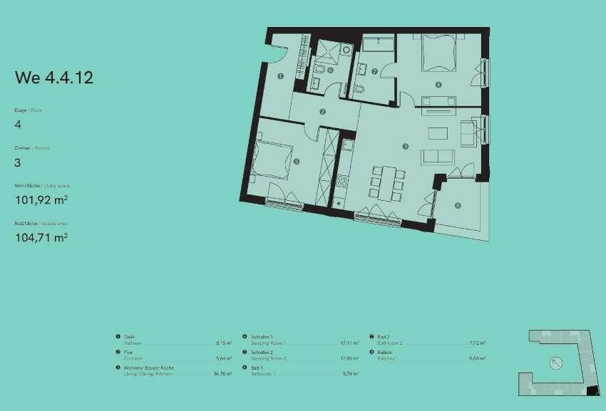 Etagenwohnung Berlin Friedrichshain - 3 Zimmer, 101 m&sup2;, 961.513&euro; | Angebot:25753420