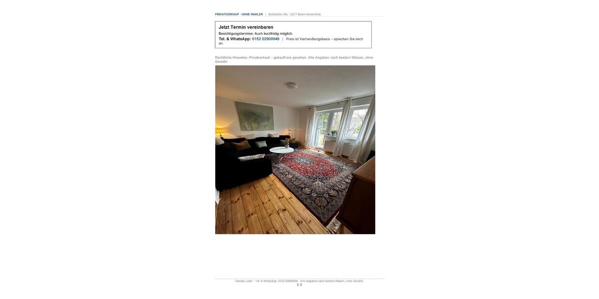 Reihenhaus Berlin Tempelhof-Schöneberg - 3 Zimmer, 70 m&sup2;, 599.000&euro; | Angebot:25968384