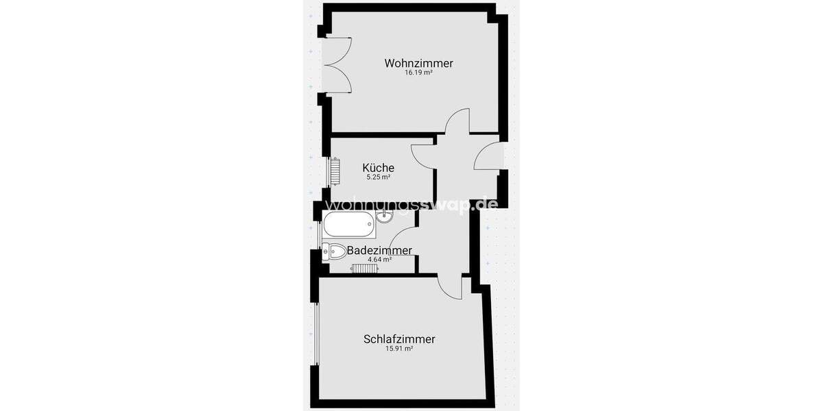 Etagenwohnung Berlin Friedrichsfelde - 2 Zimmer, 52 m&sup2;, 355&euro; | Angebot:25989185