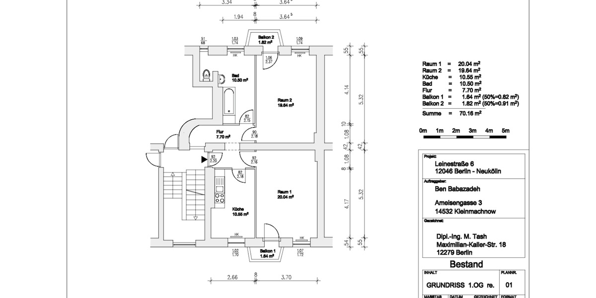 Etagenwohnung Berlin Neukölln - 2 Zimmer, 70 m&sup2;, 399.000&euro; | Angebot:25026897