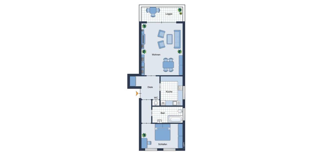 Etagenwohnung Berlin Lichterfelde - 2 Zimmer, 50 m&sup2;, 159.000&euro; | Angebot:25699010