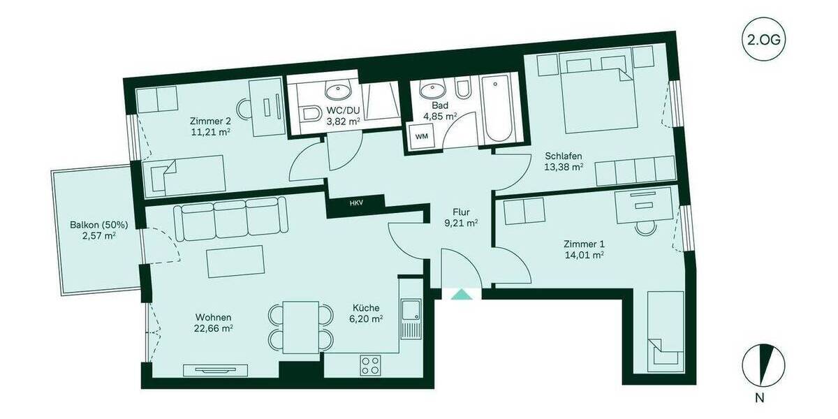 Etagenwohnung Berlin Lichtenrade - 4 Zimmer, 87 m&sup2;, 509.900&euro; | Angebot:23575046