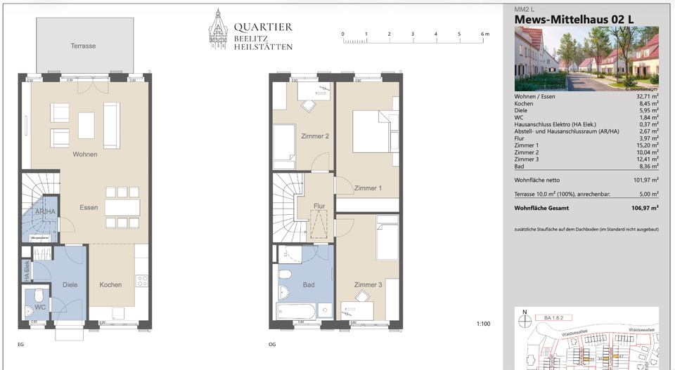Reihenhaus Berlin Spandau - 4 Zimmer, 107 m&sup2;, 1.730&euro; | Angebot:24861322