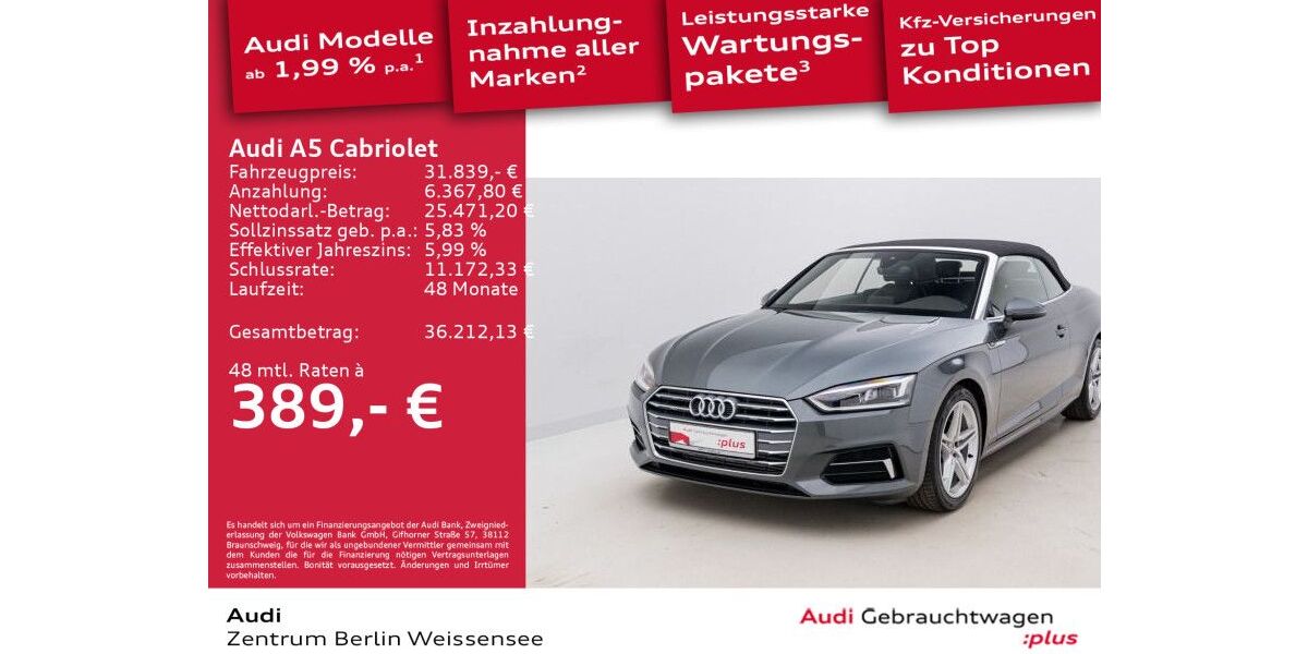 Audi A5 32.697 km 30.889 &euro; Berlin 13088