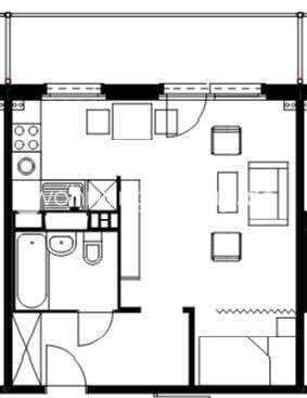 Etagenwohnung Berlin - 1 Zimmer, 36 m&sup2;, 330&euro; | Angebot:25986680